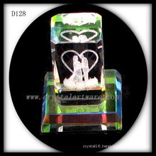 3d laser engraved color-plated wedding crystal